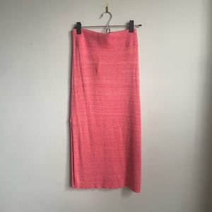 Free People Golden Hour Midi ribbed knit pink skirt